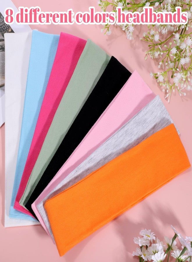 obeoby 8 Pack Non Slip Headbands for Women, Sweat Absorbing Cotton Hair Bands for Workout Yoga Running Sports Valentines Gifts - Image 5